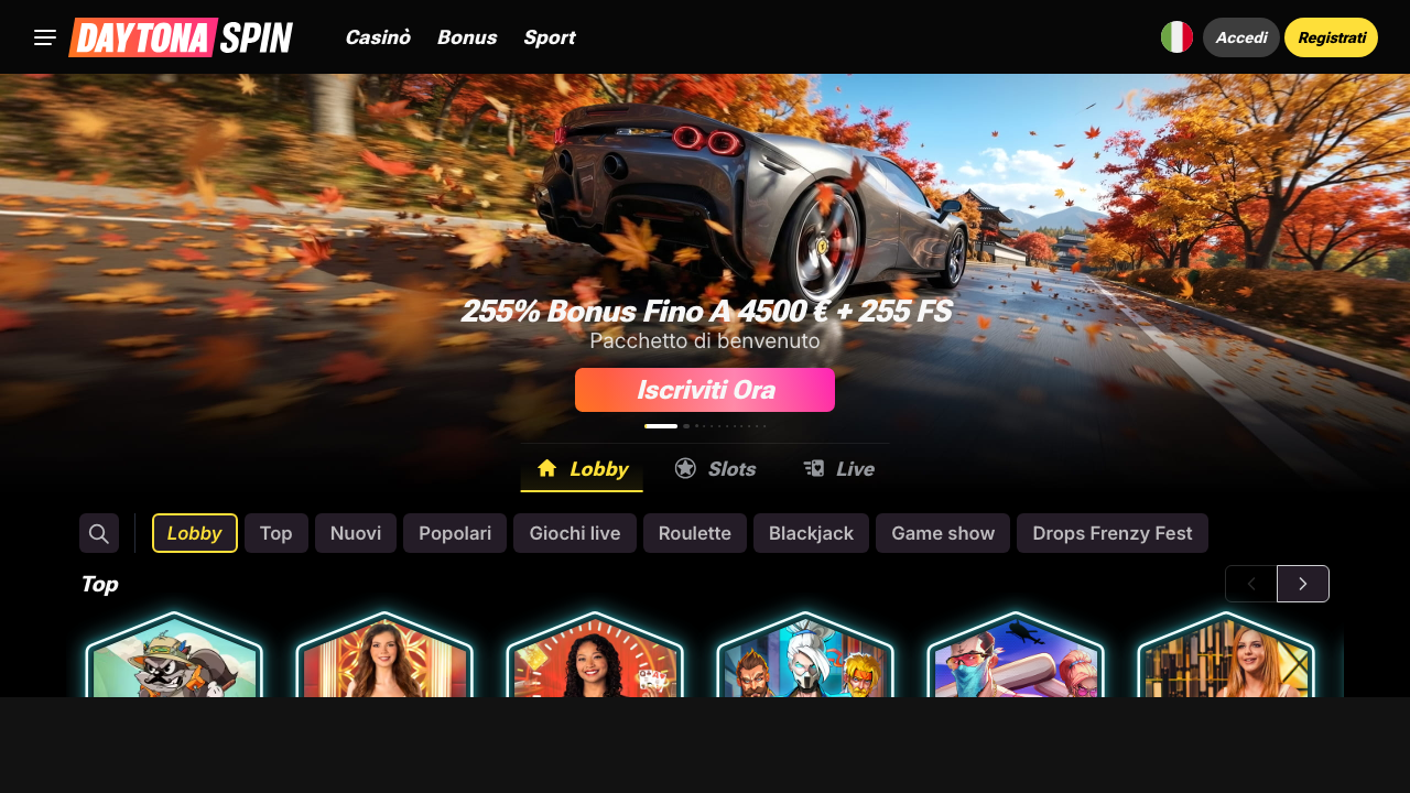 DaytonaSpins - slot in pagamento con 7000+ titoli e bonus buy